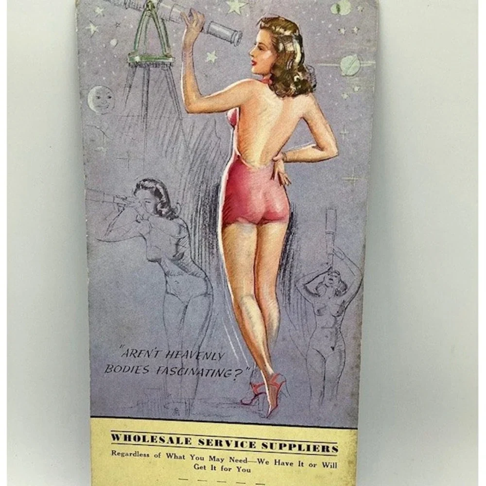 October 1945 George‎ Automotive Ignition Parts Calendar Pinup Girl Astronomy 9